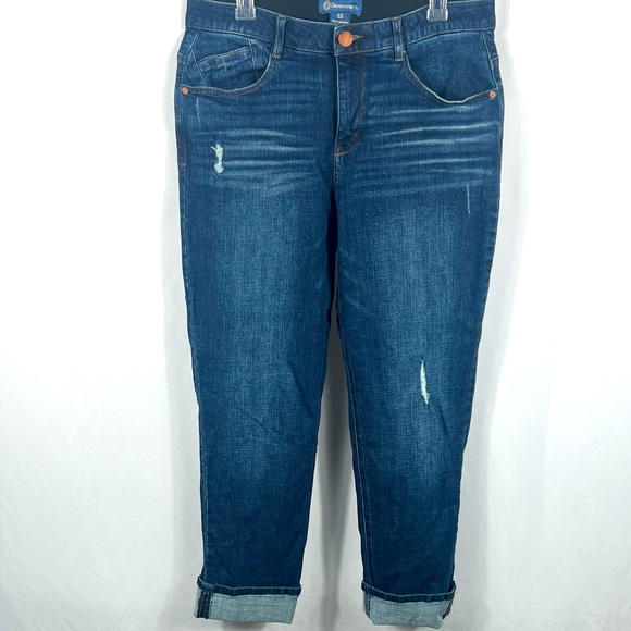 Democracy Ab Solutions Women’s Jeans Size 12 Dark Wash Ankle Straight Leg - Picture 1 of 7